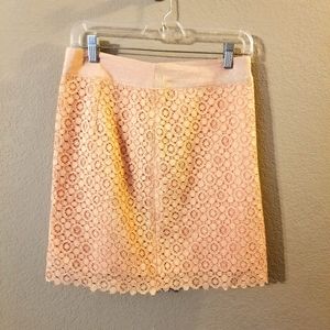Forever 21 Womens Pale Peach Skirt with Lace Overlay Size Medium